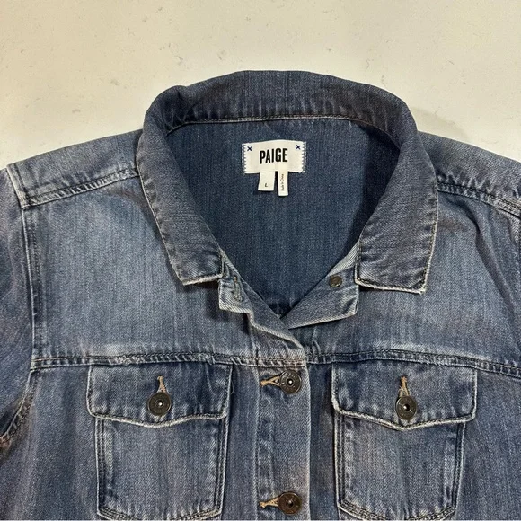 Paige Blue Denim Jacket - Size L - Picture 6 of 10